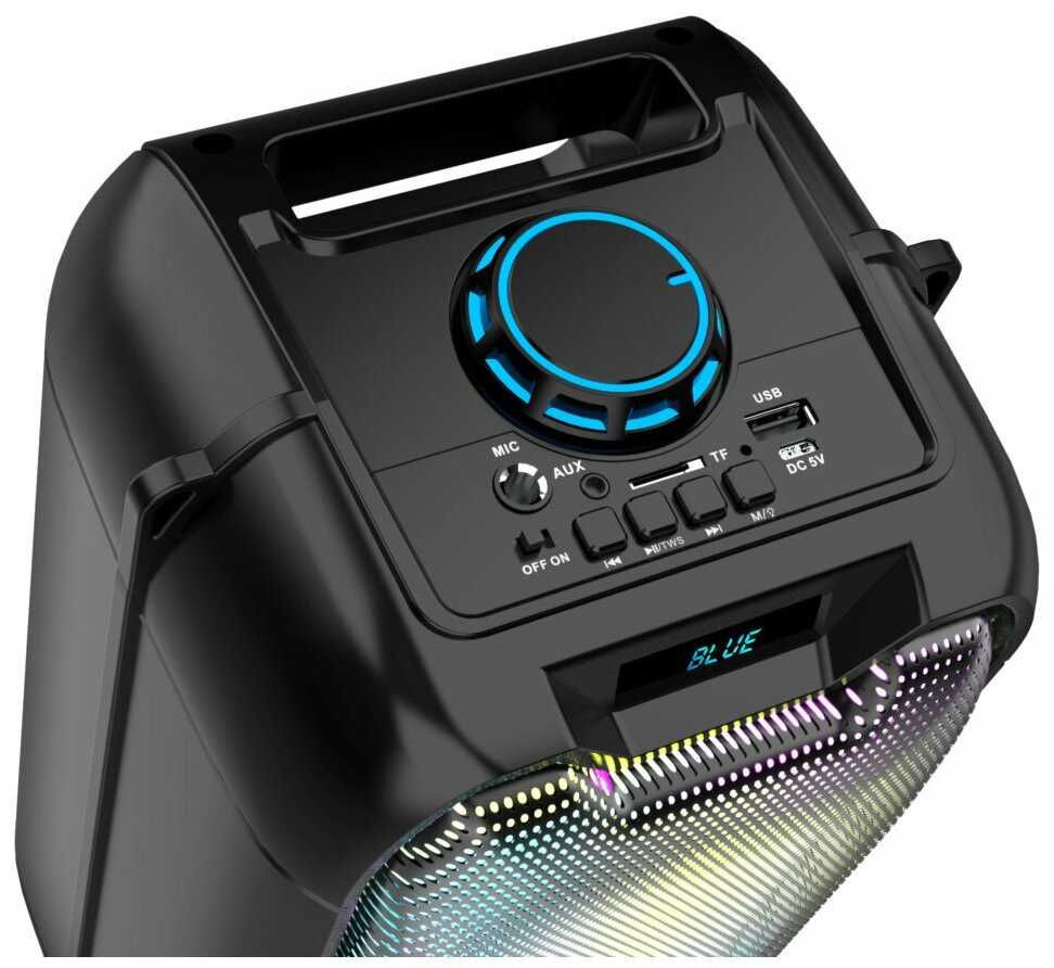 Акустическая колонка GINZZU GM-221, 24Вт, подсветка, 2400 мАч фотография 5