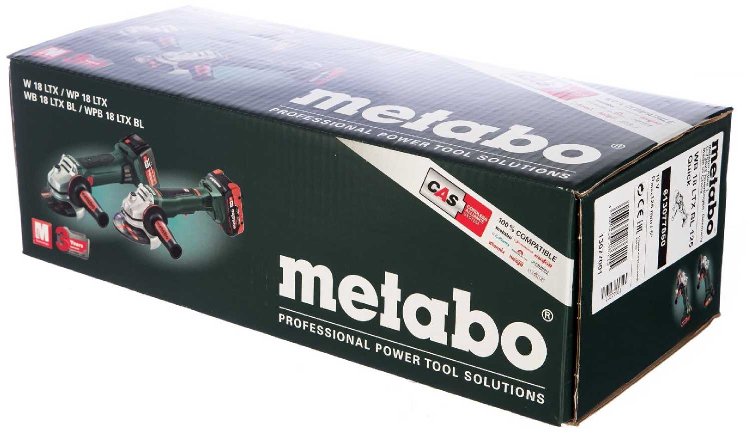 Аккумуляторная УШМ Metabo WB 18 LTX BL 125 Quick (613077850) фотография 6