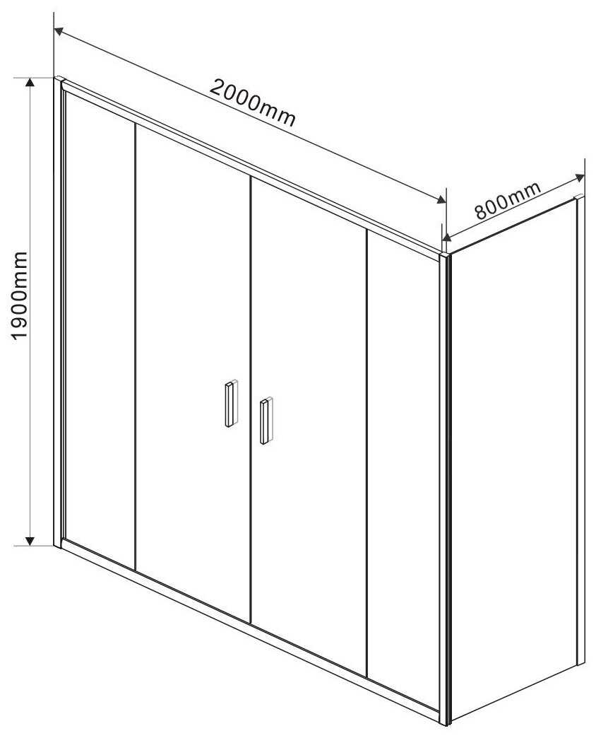 Душевой уголок Vincea Garda VSR-1G28020CL 200х80х190 профиль хром, стекло прозрачное фотография 5