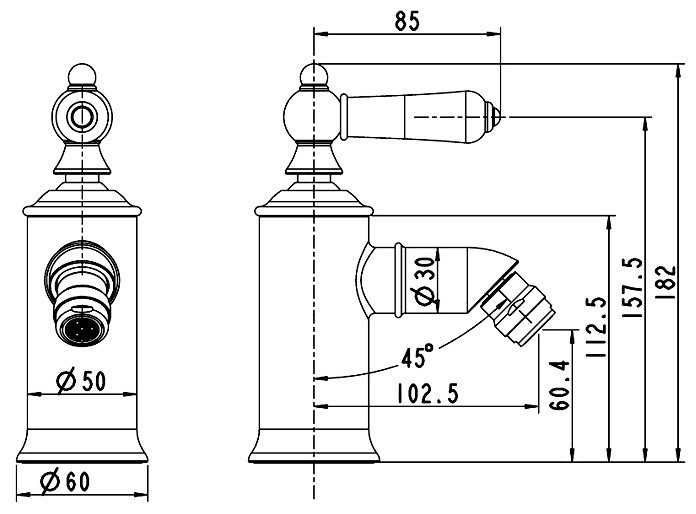 Смеситель для биде Bravat Art River F375109C, рычажный фотография 1