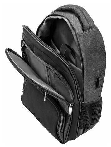 Рюкзак BRAUBERG URBAN универсальный, с отделением для ноутбука, черный/серый, 46х30х18 см, 270750 фотография 6