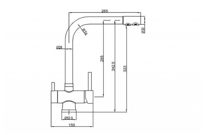 Смеситель для кухни (мойки) ZorG Sanitary ZR 348 YF хром, рычажный фотография 1