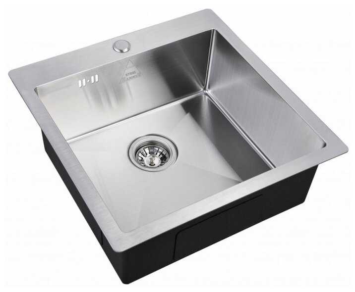 Врезная кухонная мойка ZorG Sanitary SH 5151, 51х51см, нержавеющая сталь