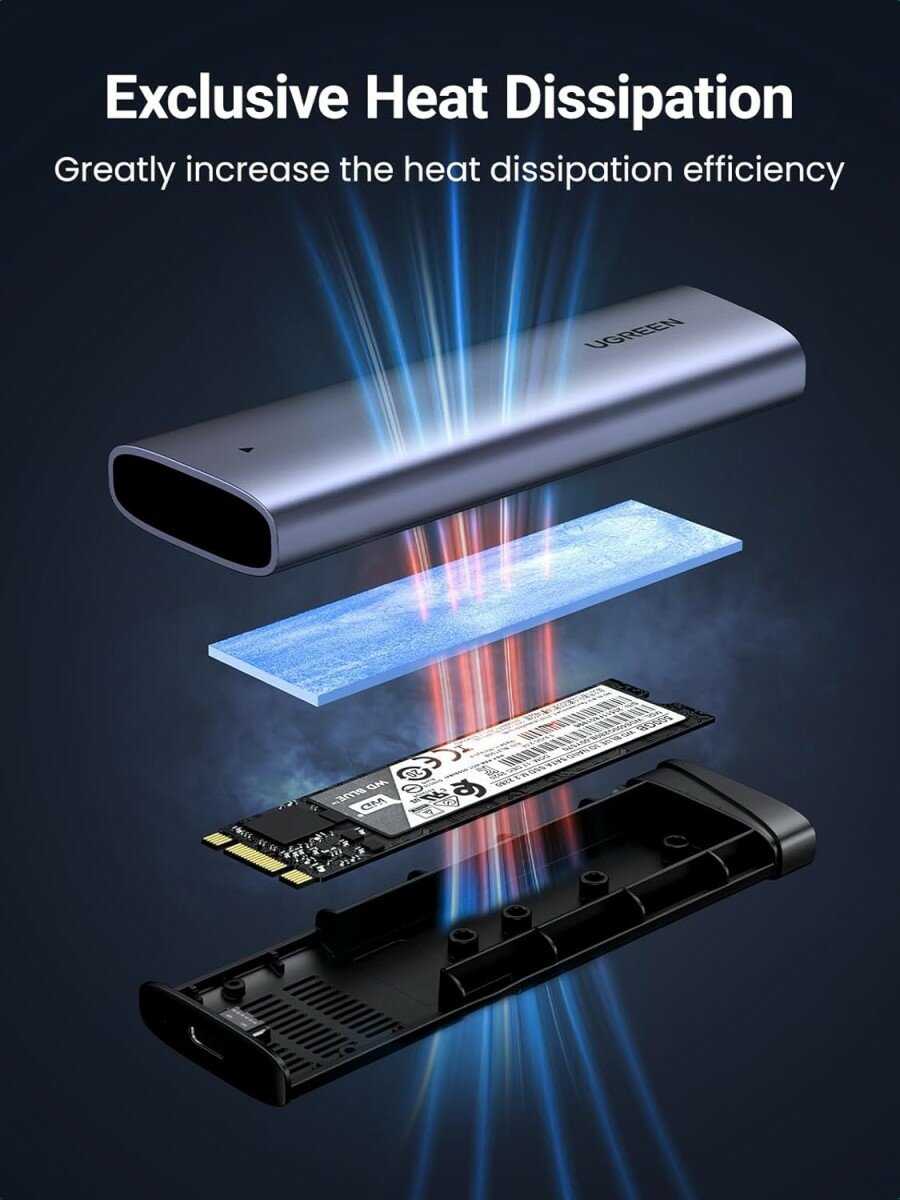Бокс для жесткого диска Ugreen CM767 (M.2 NVMe and SATA) (15813) фотография 5
