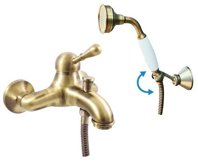 Смеситель с душевой лейкой Slezak RAV Labe L054.5/2SM,