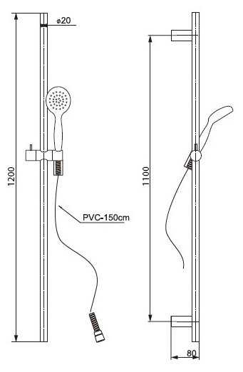 Душевой гарнитур Paini Bergamo BRCR121L12, хром фотография 1