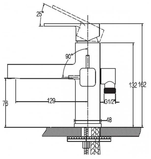 Смеситель для раковины (умывальника) KAISER Sharp 64088, рычажный фотография 8