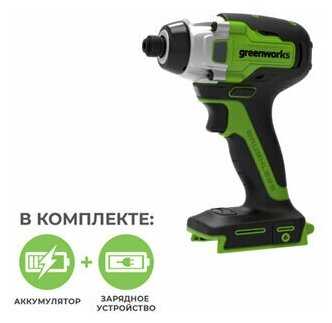 Аккумуляторная дрель-шуруповерт Greenworks GD24ID3 фотография 1
