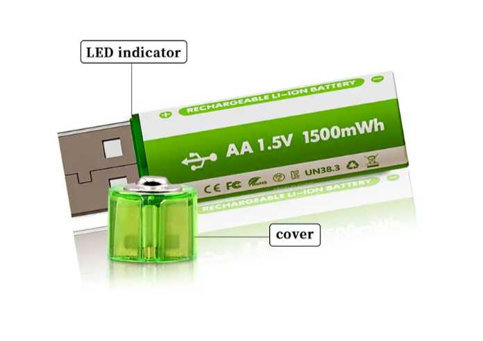 Аккумуляторные батарейки AAA 1,5V 600 mWh (2 шт.) фотография 8