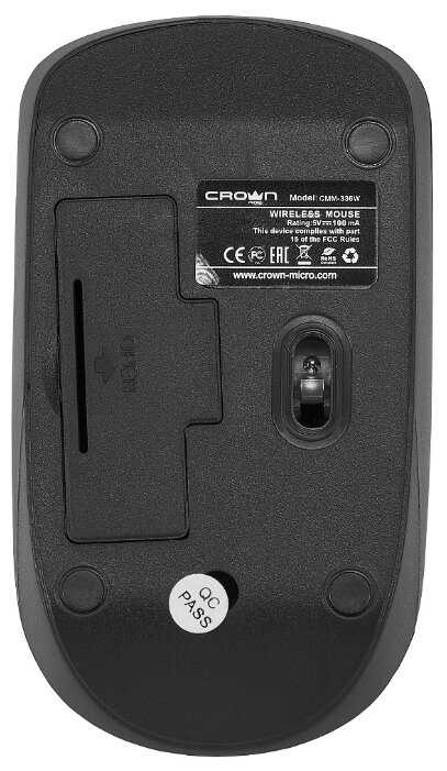 Мышь CROWN CMM-336W Black USB фотография 3
