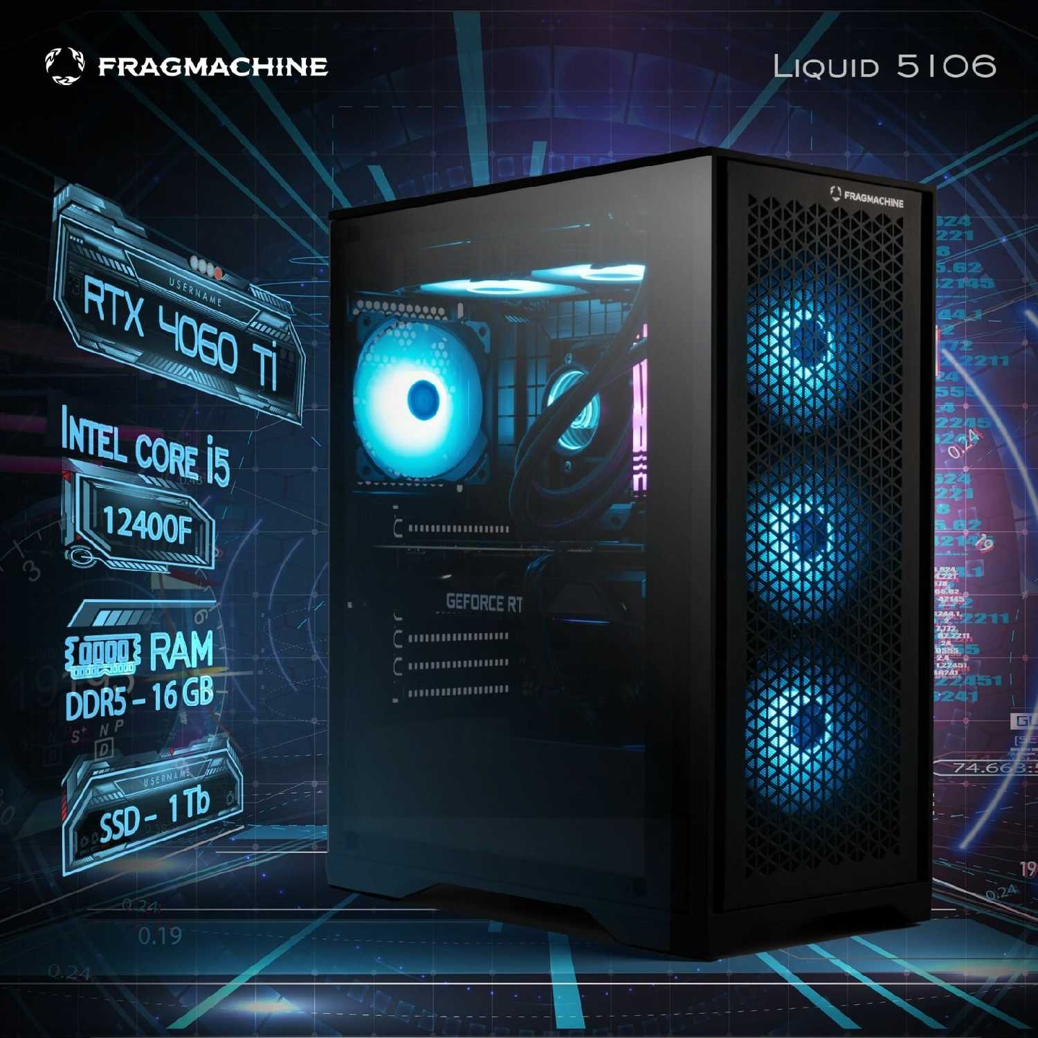 Игровой компьютер FragMachine Air 3105 (i5-10400F, 16GB DDR4, SSD 500Gb, RTX 3060 8Gb)