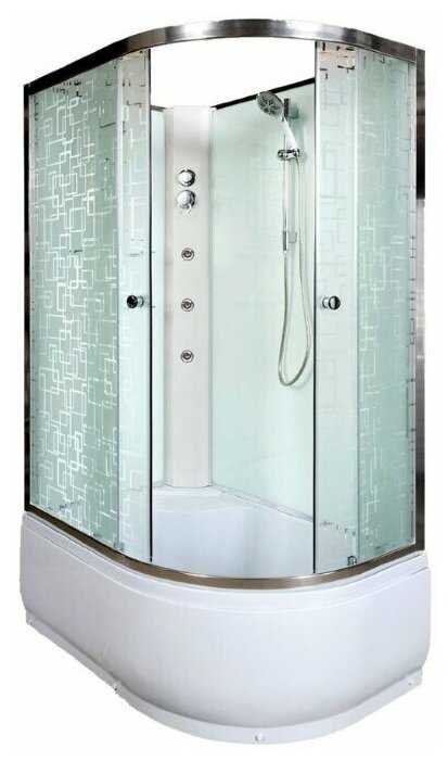 Душевая кабина Deto 4512 L без крыши с гидромассажем высокий поддон 120см*80см