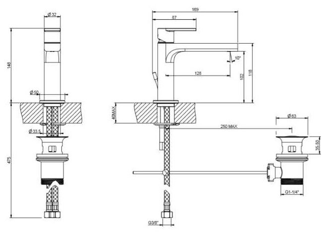 Смеситель для раковины (умывальника) Gessi Via Manzoni 38601-299, рычажный фотография 1