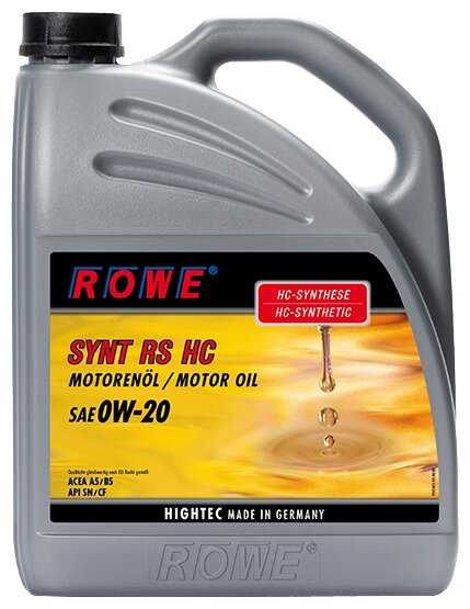 Синтетическое моторное масло ROWE Hightec Synt RS HC SAE 0W-20 фотография 1