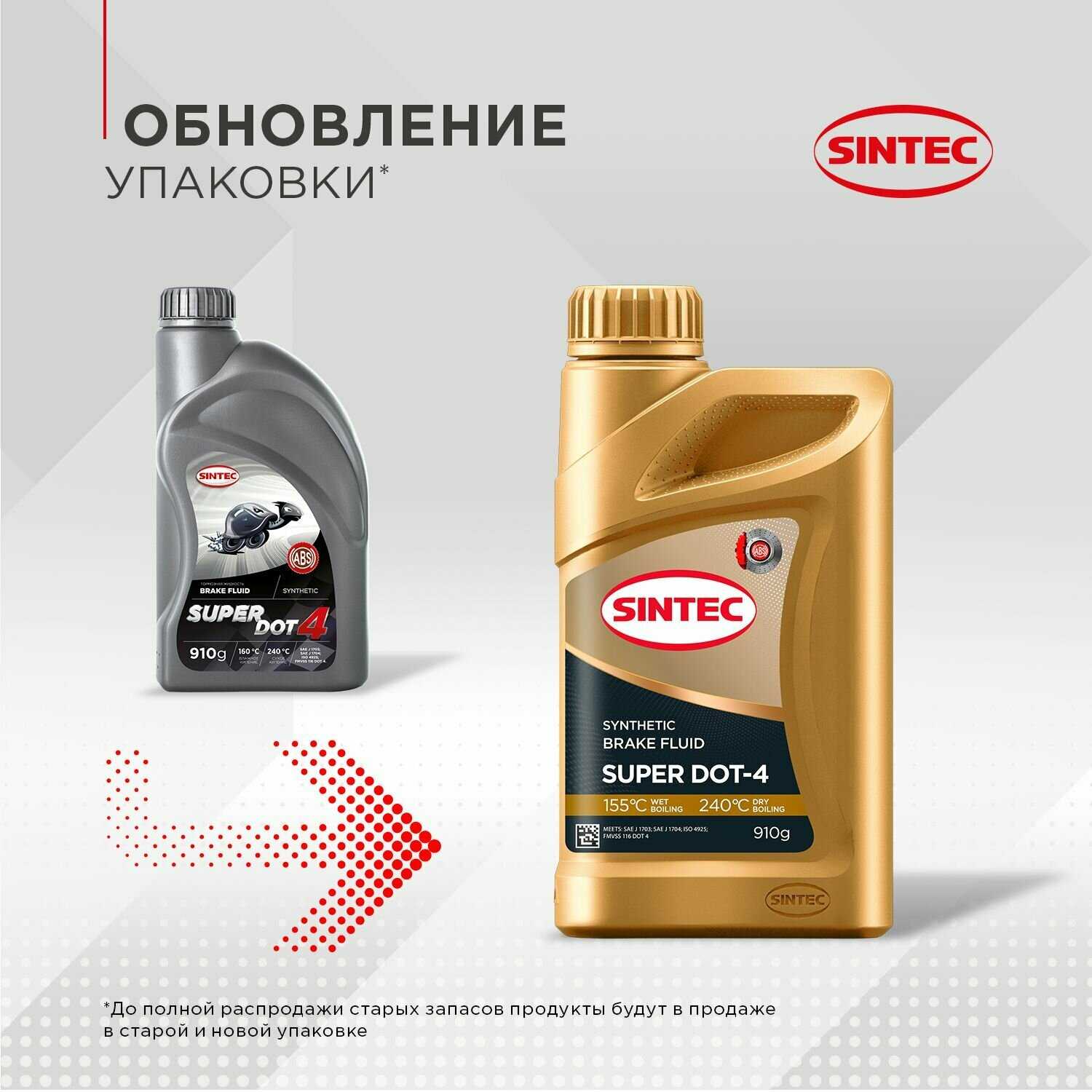 Тормозная жидкость SINTEC SUPER DOT-4 (tk 250оС) фотография 8