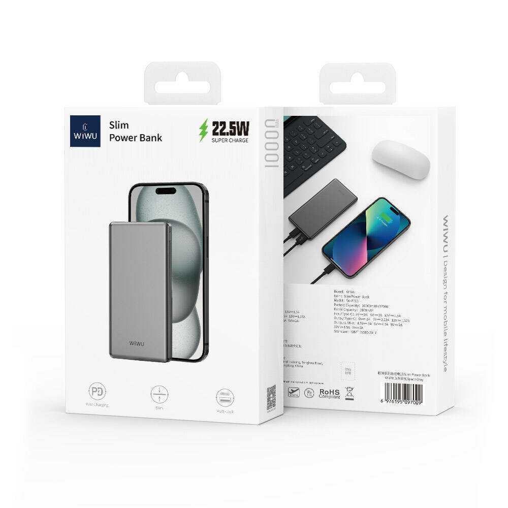 Портативный аккумулятор WiWU Slim Powe Bank (10000 mAh) фотография 5