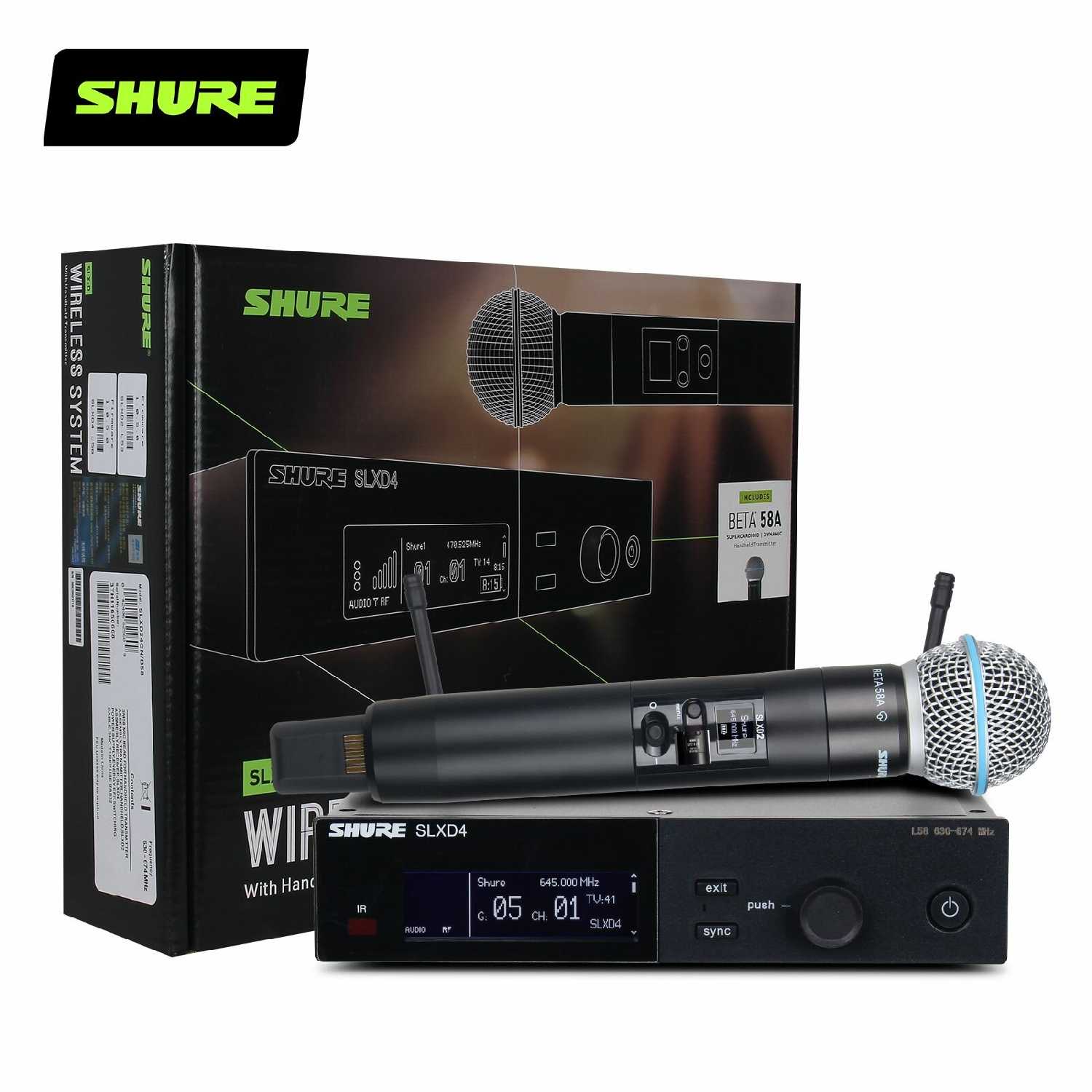 Профессиональный беспроводной динамический микрофон Shure SLXD24-BETA58A (1 перетащите 1) фотография 8