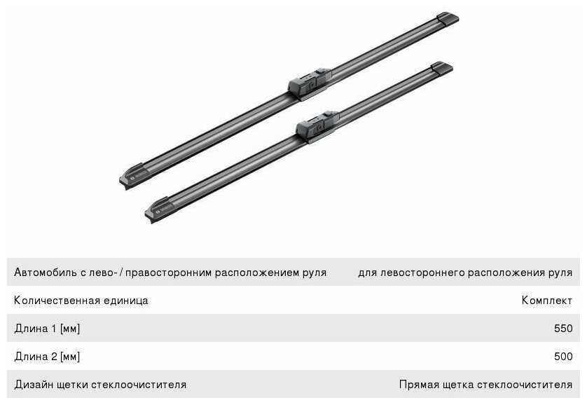 Щетка стеклоочистителя бескаркасная Bosch Aerotwin A108S, 2 шт. фотография 3