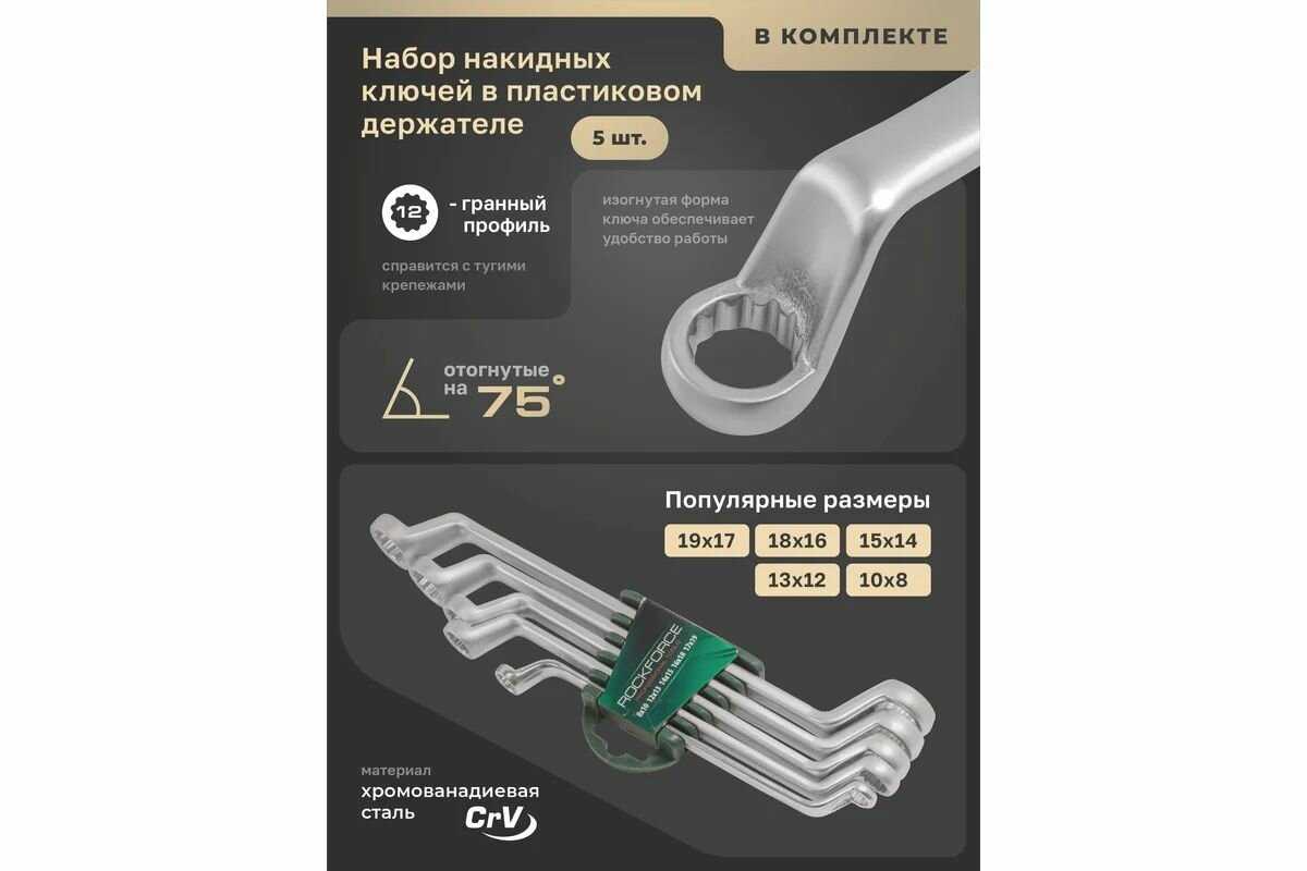 Набор ключей RockForce Набор ключей для инструментальной телеги (31 предмет) фотография 3