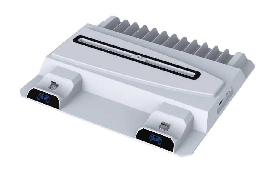 Аксессуары для PS5 Artplays охлаждающий стенд для PS5 с зарядкой для двух контроллеров [для двух контроллеров DualSense]