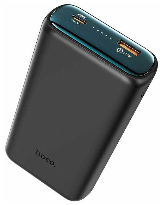 Внешний аккумулятор Hoco Q1A, 20000 мАч, PD 20W + QC3.0, 3 А, чёрный фотография 2