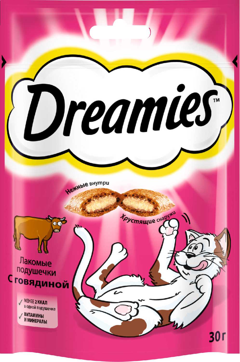 Лакомство для кошек Dreamies Подушечки с говядиной фотография 7