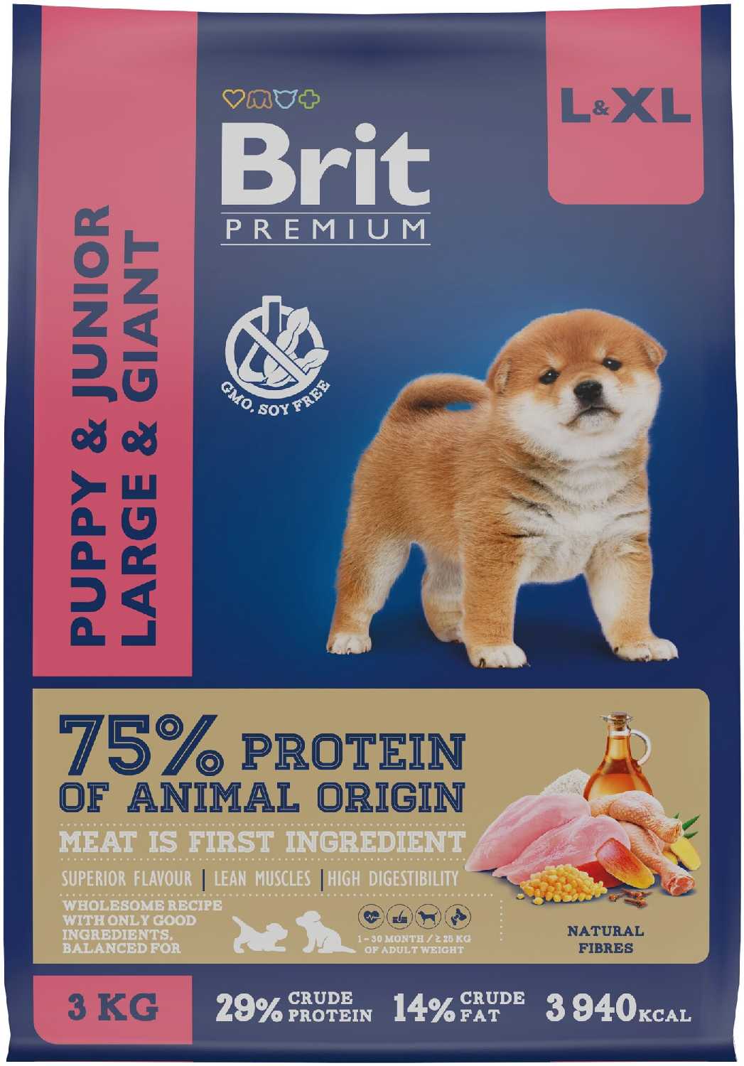 Корм для щенков и молодых собак Brit Premium (курица)
