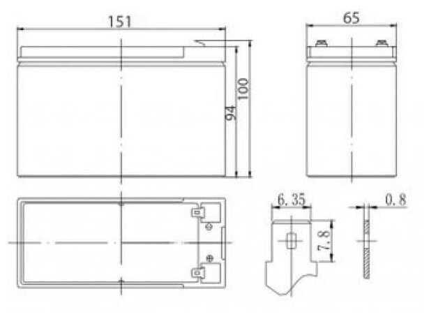 Аккумуляторная батарея DELTA HR 12-7.2 (12В) фотография 3