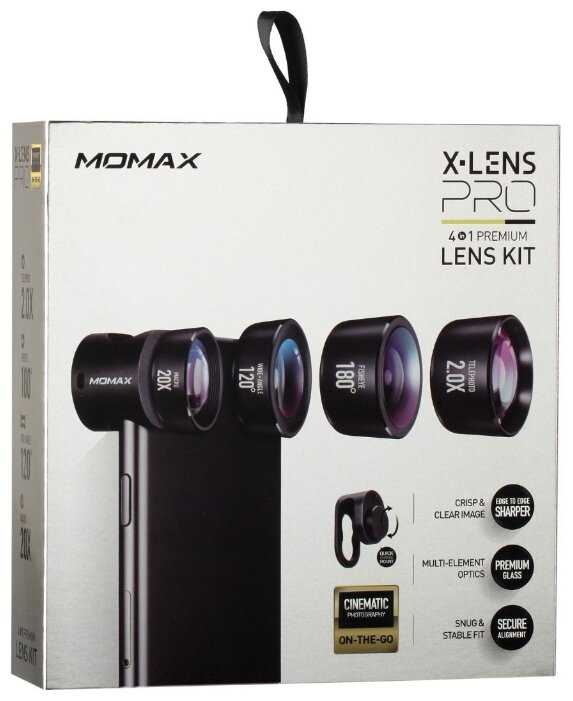 Набор объективов MOMAX X-Lens Pro 4 in 1 Premium Lens Kit фотография 8