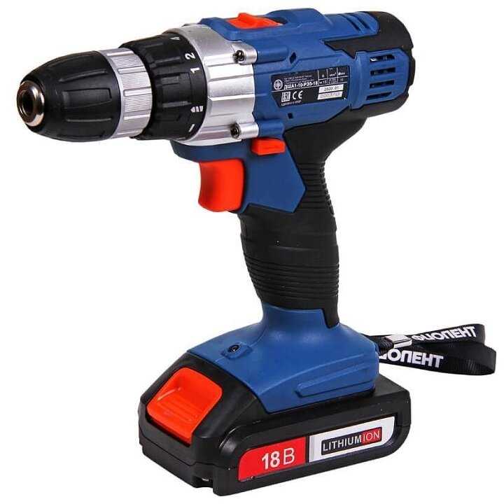 Аккумуляторная дрель-шуруповерт Фиолент ДША1-10-РЭ5-18В