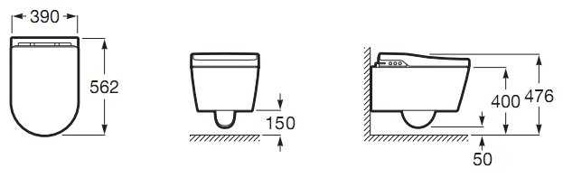 Унитаз-биде подвесной Roca Inspira In-Wash A803060001 с горизонтальным выпуском фотография 1