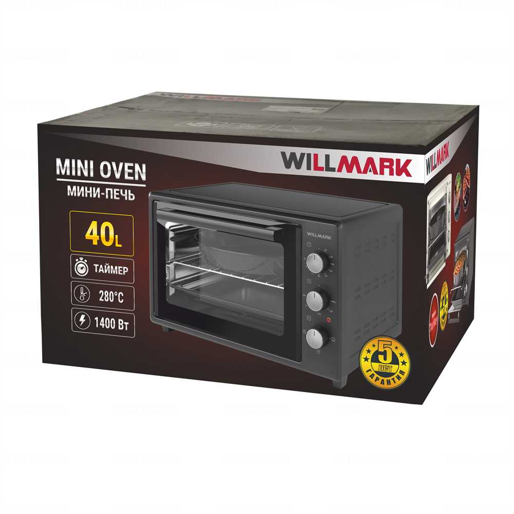 Мини-печь WILLMARK WOF-405B (40л, эмал. внутр. поверх, лампа, таймер, 1400Вт) фотография 13