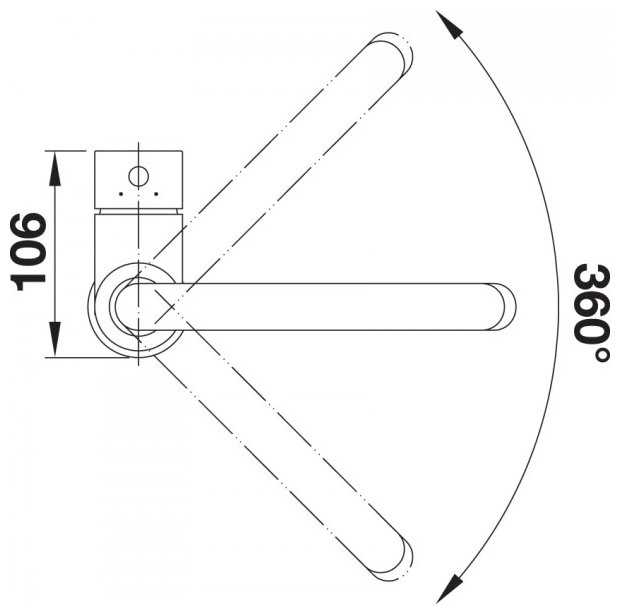 Смеситель для кухни (мойки) Blanco Mida-S (хром), рычажный фотография 3
