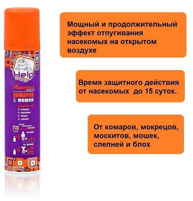 Средство от комаров и мошек, Аэрозоль, 75 мл фотография 3