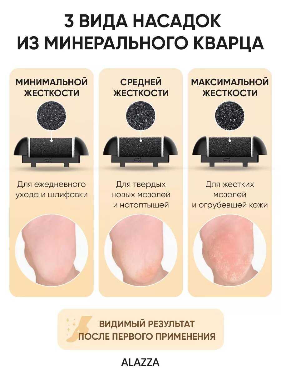 Аппарат для педикюра Пилка для пяток с 3-мя насадками фотография 10