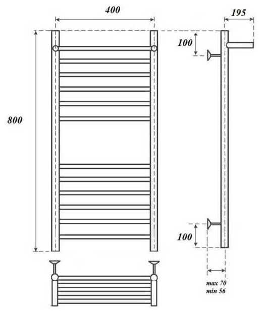Полотенцесушитель Point PN10148SPE фотография 3