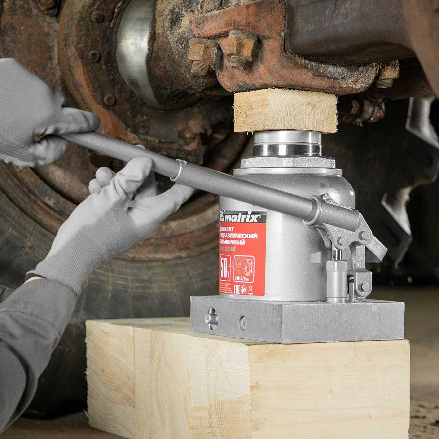 Домкрат бутылочный гидравлический Matrix 50737 фотография 15