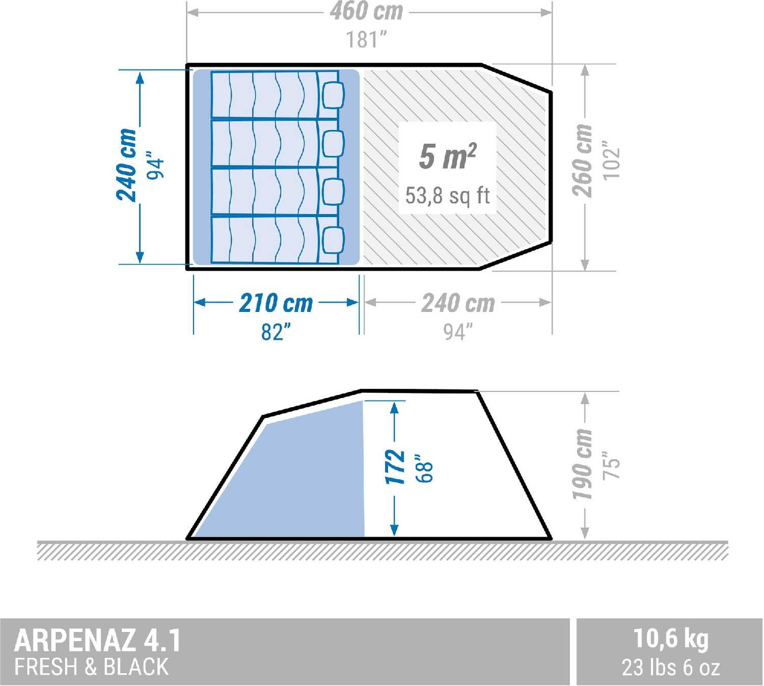 Палатка для кемпинга Quechua Arpenaz 6.3 (F&B-6) фотография 1