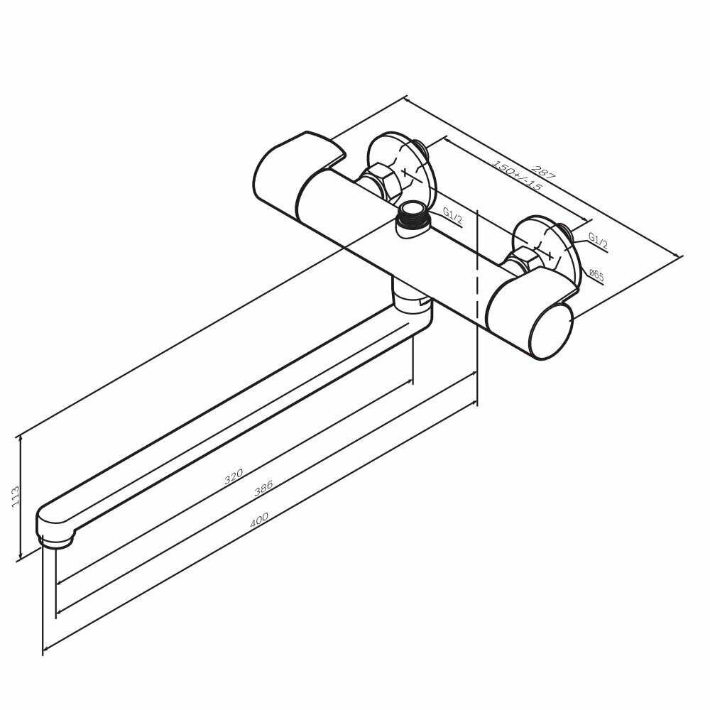 Смеситель X-Joy смеситель для ванны/душа с ТМС (F85A50900) фотография 4