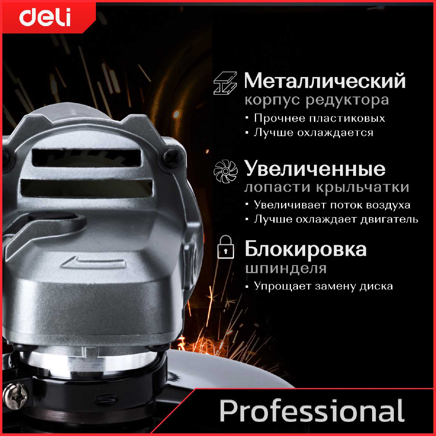 Угловая шлифмашина Deli Угловая шлифмашина Deli DL-JM115-E1 (750Вт, 115мм, 12000об/мин) фотография 1
