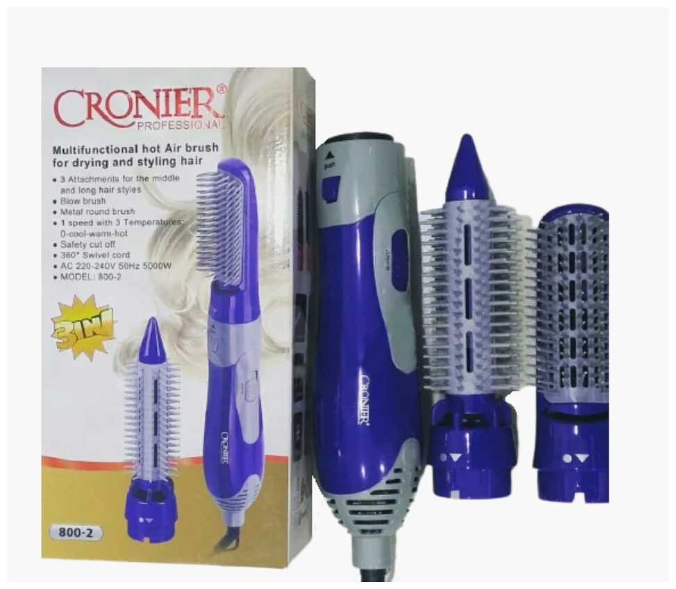 Фен-щетка для волос с двумя насадками CRONIER CR-800-2 фотография 4