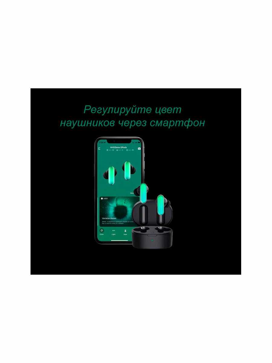 Наушники HHOGene Беспроводные наушники с настраиваемой LED панелью фотография 10