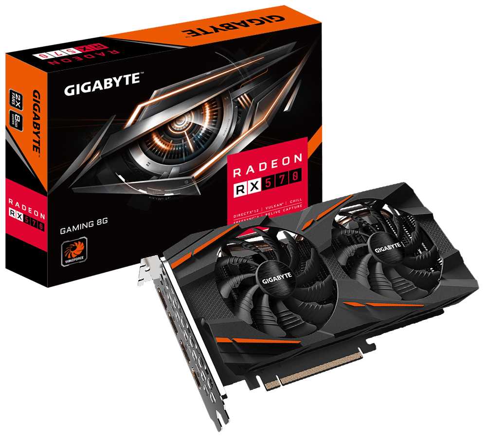 Видеокарта GIGABYTE Radeon RX 570 GAMING 8G rev. 2.0 (GV-RX570GAMING-8GD) фотография 4