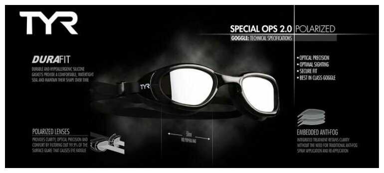 Очки для плавания Tyr Special Ops 2.0 Polarized фотография 7
