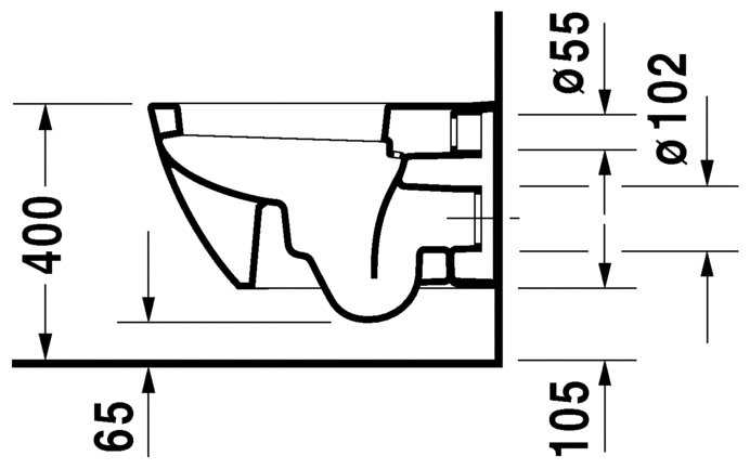 Чаша унитаза подвесная DURAVIT Happy D.2 222109 с горизонтальным выпуском фотография 2