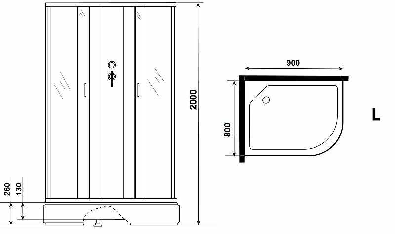 Душевая кабина NG-33984 90x80 фотография 16