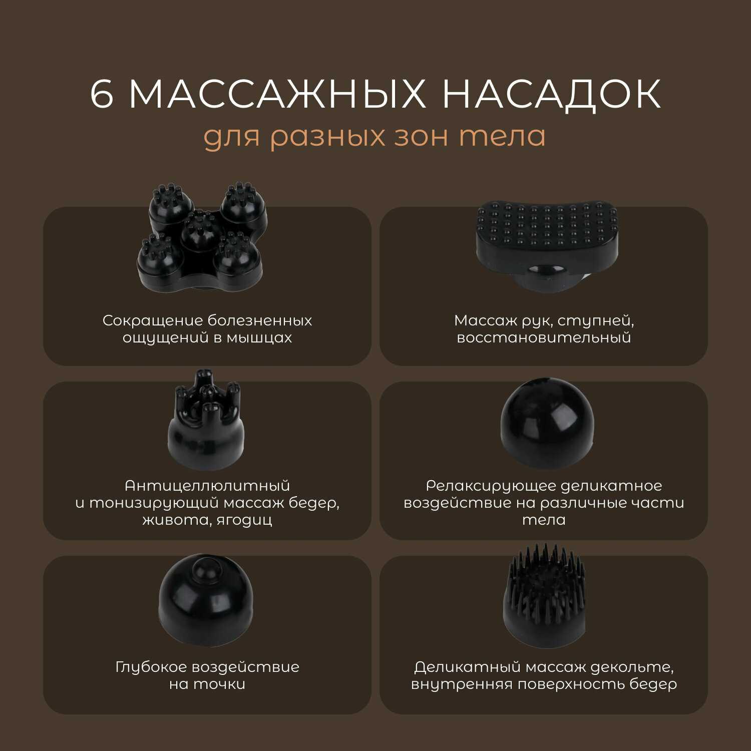 Вибромассажер Gezatone Вибромассажер для тела с 6-ю насадками (AMG127 NEO) фотография 4