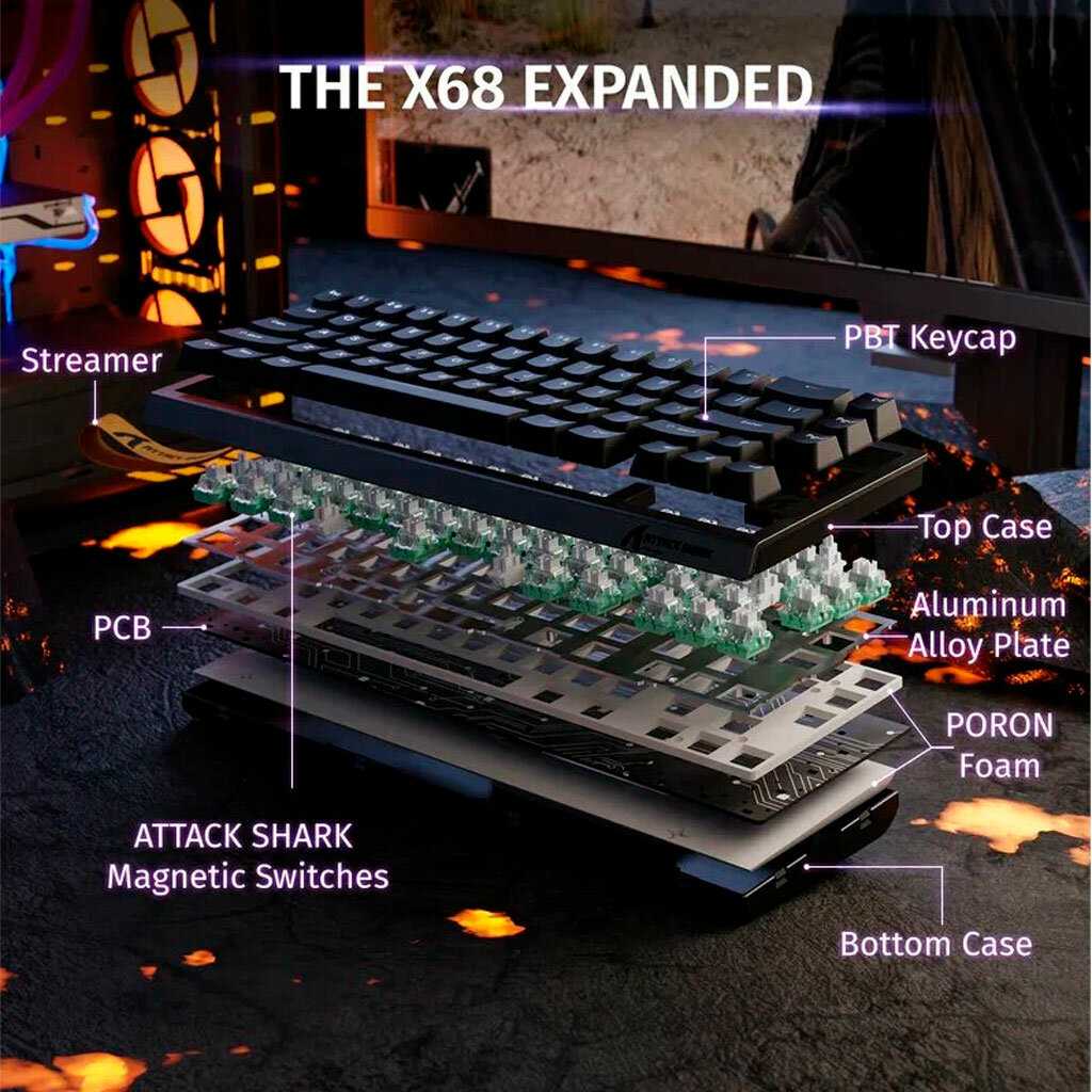 Беспроводная клавиатура Attack Shark X87 фотография 28