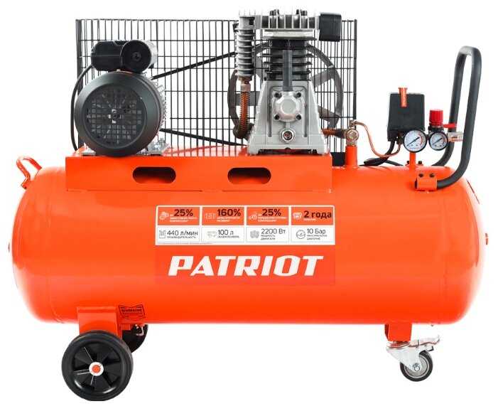 Компрессор масляный PATRIOT PTR 100-440I, 100 л, 2.2 кВт