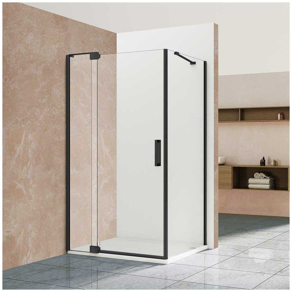 Душевой уголок Vincea Extra VSR-1E111290CLB, 1100/1200*900, черный, стекло прозрачное